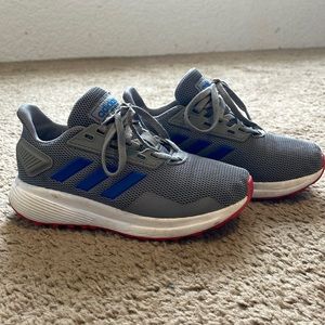 Red, Grey, and Blue Adidas Sneakers